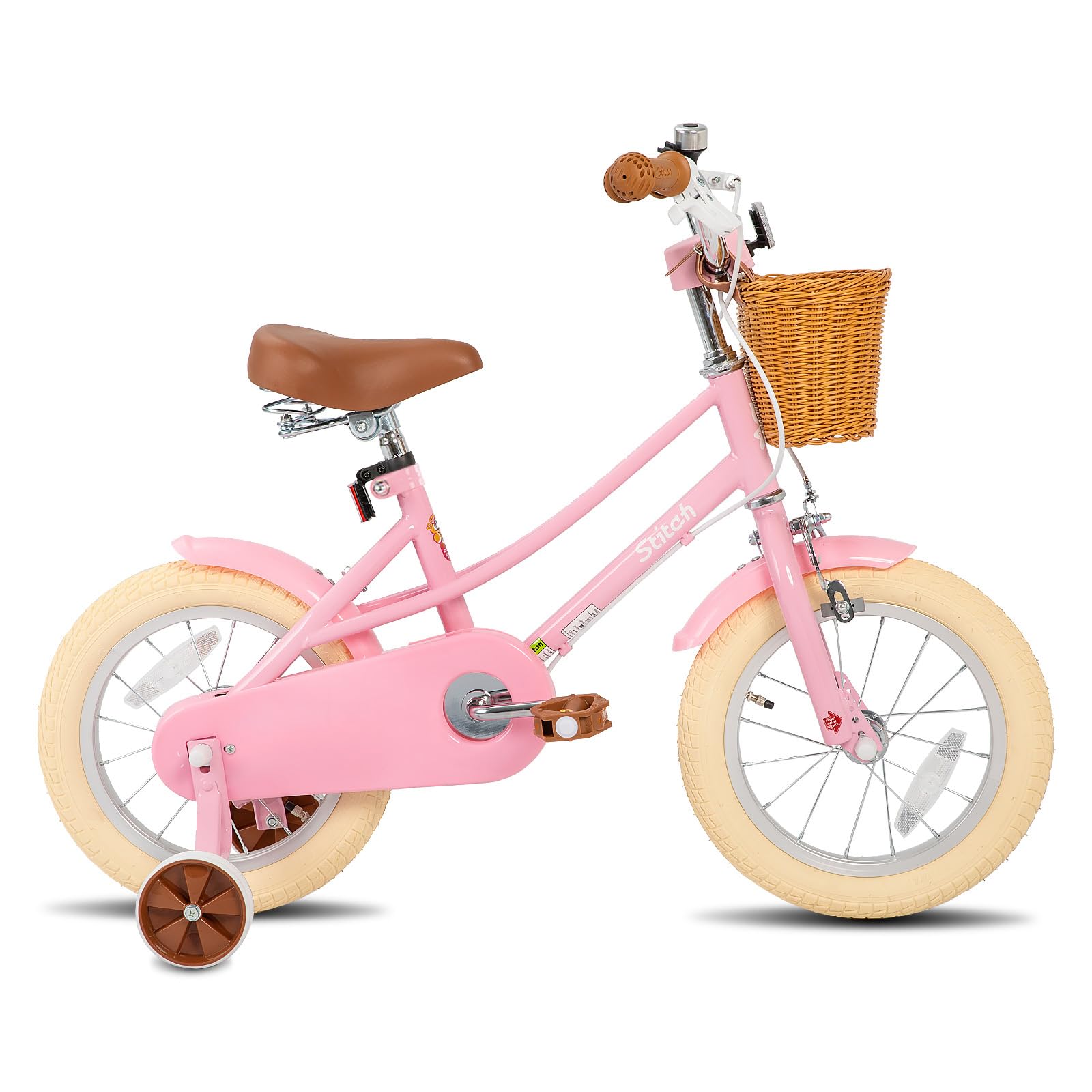 STITCH 12/14/16/20 inch Kids Bike for 3-11 years Girls, 12/14/16 Girls Bike with Training Wheels & Basket, 20 inch with kickstand