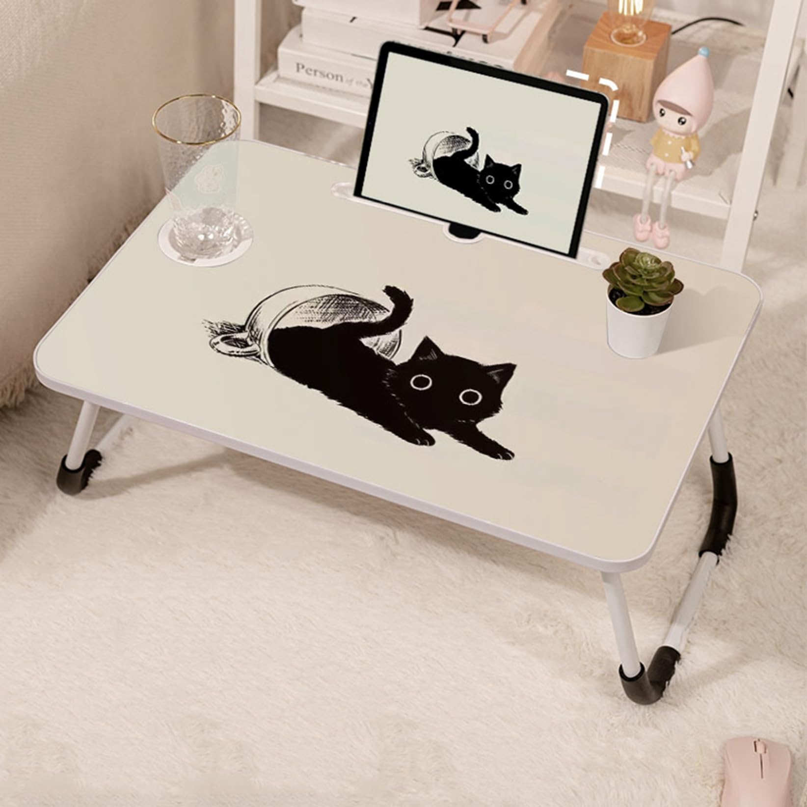 Amazon.co.jp: 猫 ローテーブル ミニテーブル 折りたたみ式 省スペース 