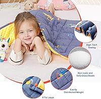 Vista 3 de Uttermara Manta con peso de 3 libras, forro polar minky ultra acogedor y lado de algodón con patrones de dibujos animados, manta pesada reversible