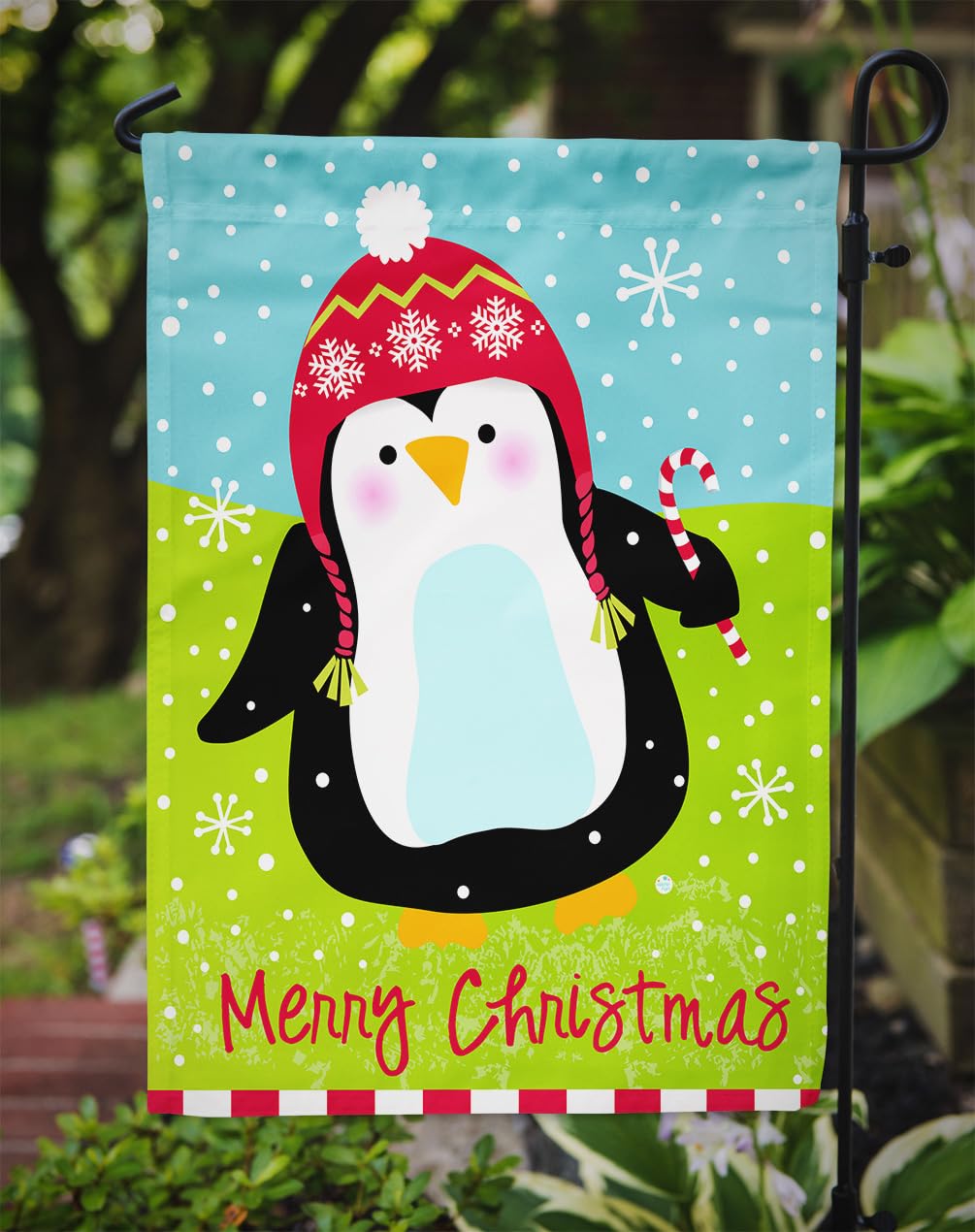 Caroline 's Treasures vha3015gf Merry Christmas Happy Pinguin Flagge Garten, klein, multicolor
