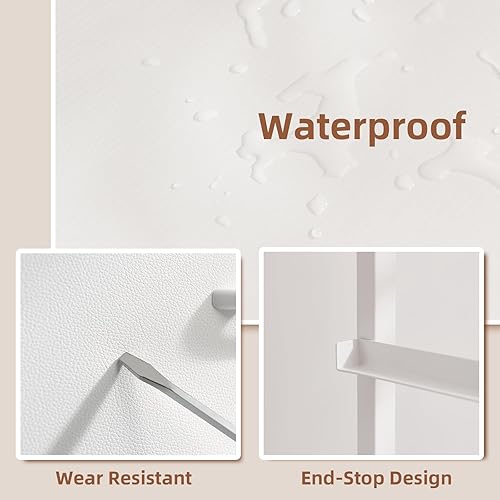 Miniatura 6 de Somdot Mesita de noche, cómoda pequeña para dormitorio con 2 cajones, mesita de noche, mesa auxiliar con contenedores de tela para dormitorio,