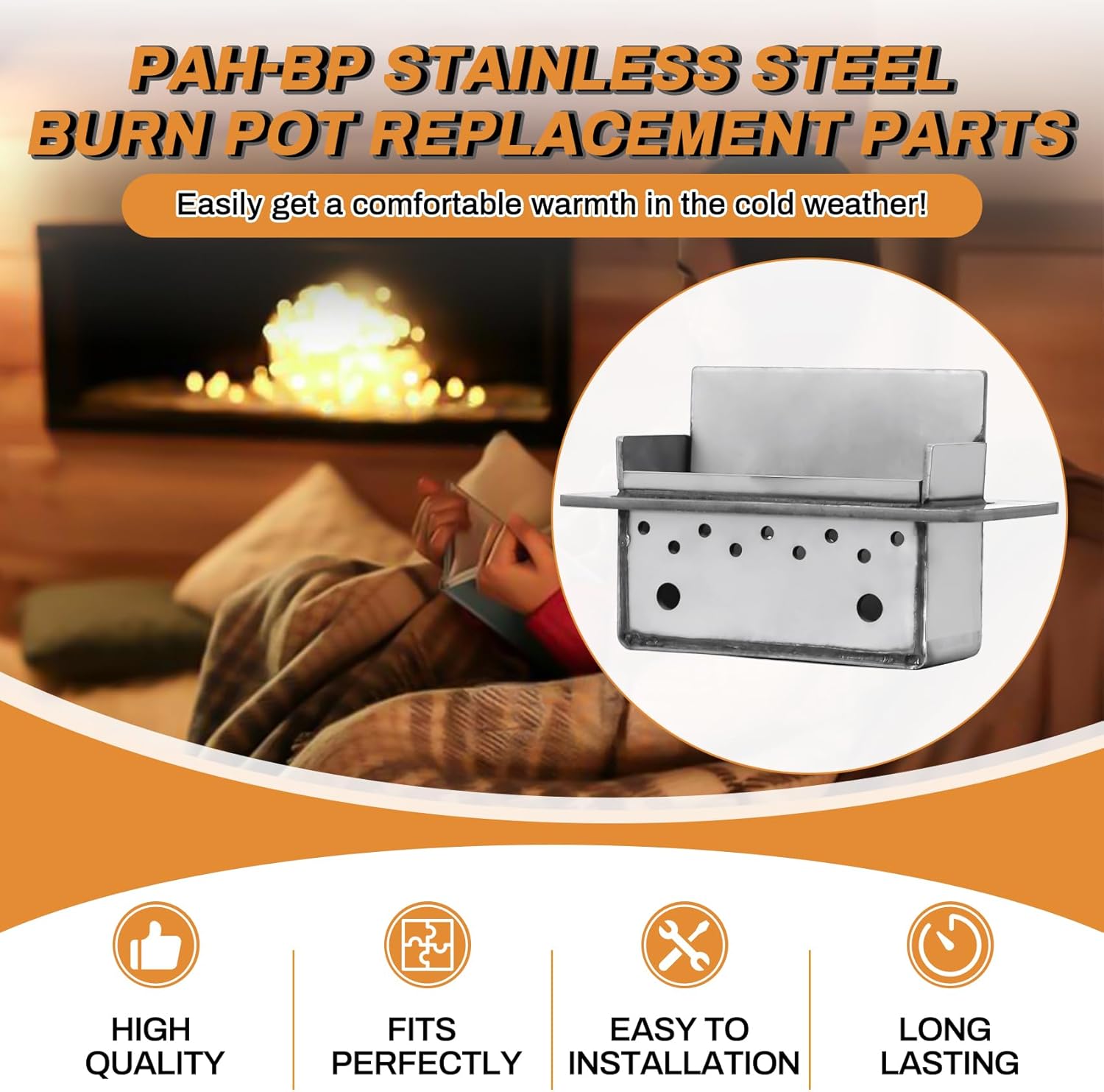 Stainless Steel PAH-BP Burn Pot Replacement Parts for Englander 25-EP 25-EPI 25-IP 25-PAH 55-SHPEP Pellet Stoves, PAH-BPS, PU-BPEP Firepot Burnpot for Englander 55-TRPCBEP 55-TRPEP 55-TRPEPI 55-TRPIP