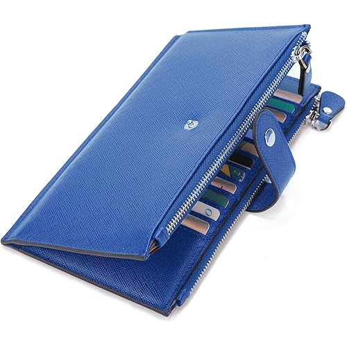 YALUXE Wallet for Women RFID Blocking Genuine Leather Multi Slots Organizer with Zipper Pocket Credit Card Holder Bifold