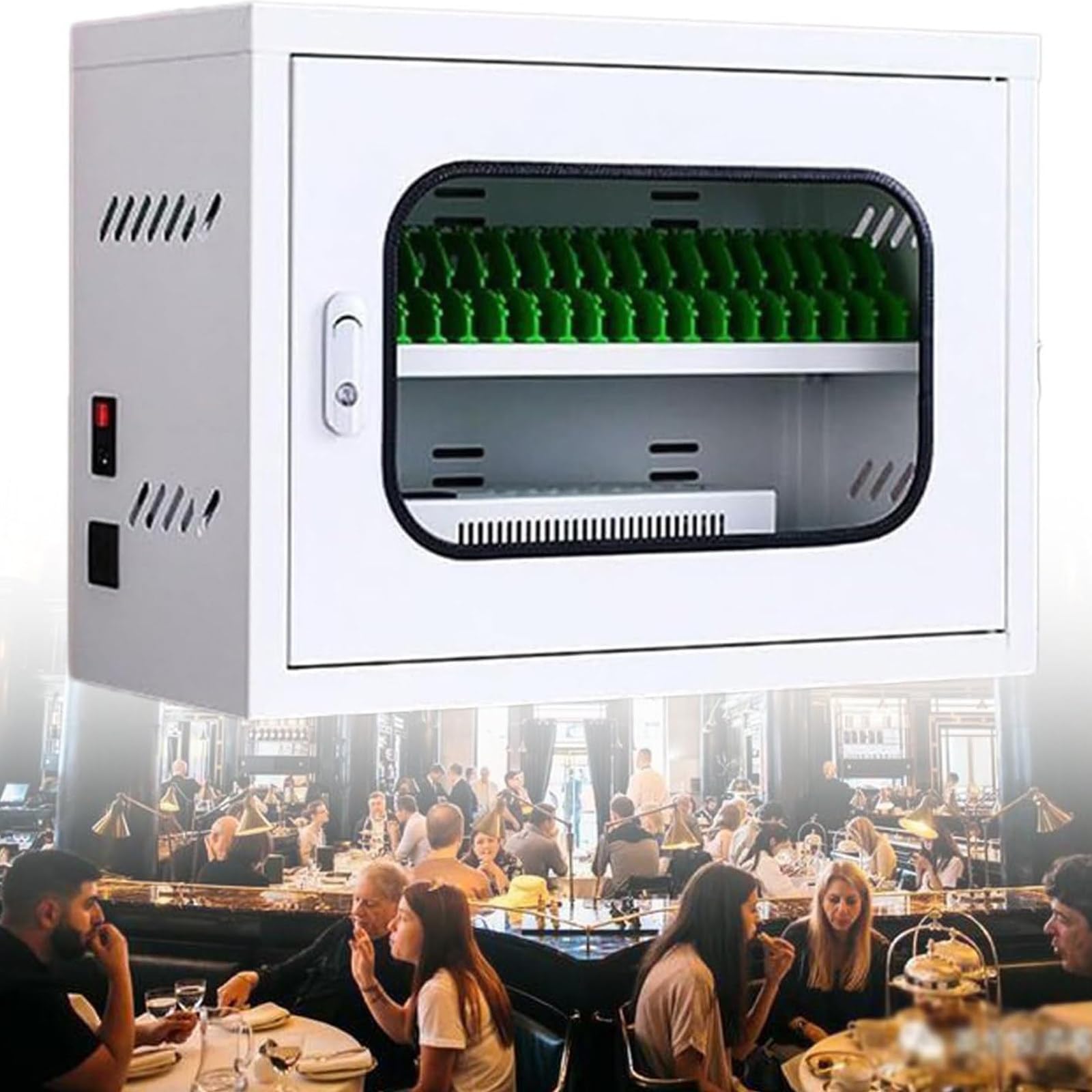GTHTUHFD Phone Storage Cabinet Rechargeable Mobile Phone Charging Cabinet, Device Mobile Charging Station And Storage Cart, Portable Cellphone Charging Locker, Ideal For Stud,20slots