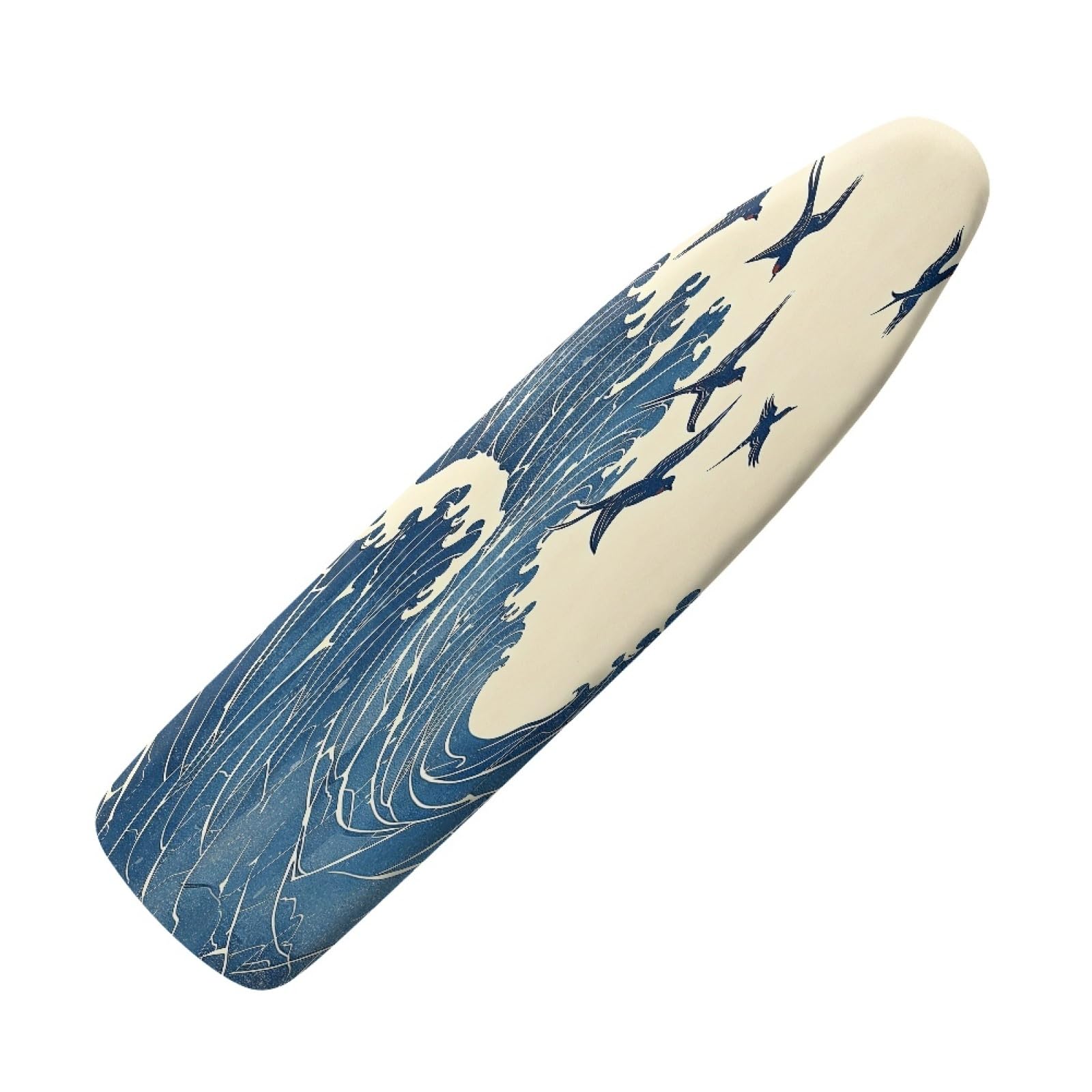 Ironing Board Covers 125 x 45 Elasticated Deep Blue Waves with Padding, Easy Fit and Resists Scorching,Bungee Elasticated Ironing Board Covers Large, Easy Placement