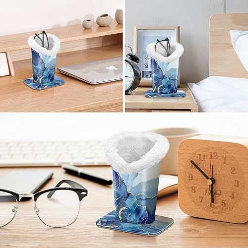 Miniatura 127 de Fintie Soporte para anteojos forrado de felpa con base magnética, estuche de cuero vegano prémium para lentes