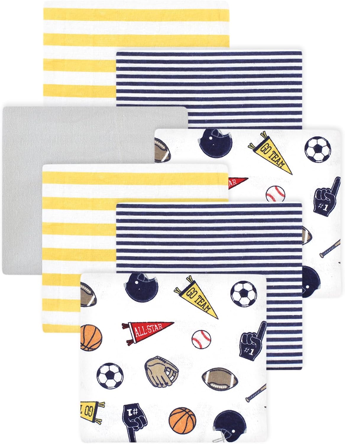 Little Treasure Hudson Baby Cotton Poly Flannel Receiving Blankets Multipack, Green Forest Animals, 30x30 inches