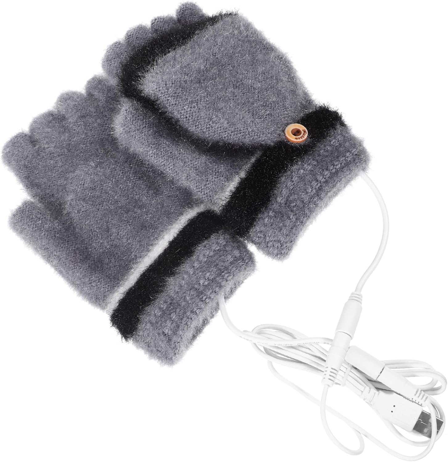 1Pair USB Heated Gloves with Design Dual Sided Heating for Warmth Rechargeable Hand Warmer Gloves for Outdoor Sports and Biking Soft Comfortable Material