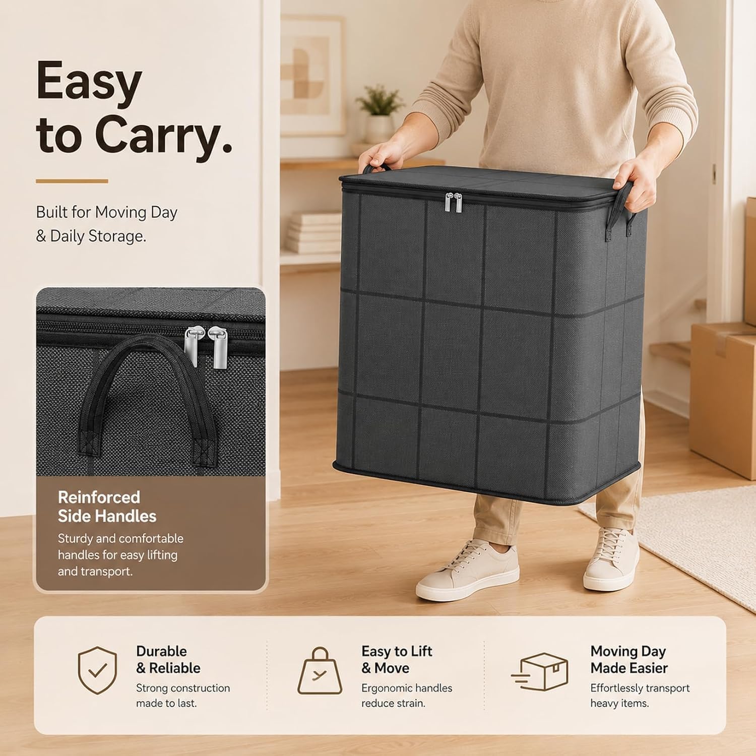 2er-Pack faltbare, tragbare und geräumige Umzugsboxen (150 l)