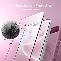 Vista 345 de GONEZ Funda de silicona para iPhone 15 Pro Max, compatible con Magsafe, protector de cámara + protector de pantalla, forro de microfibra suave Negro