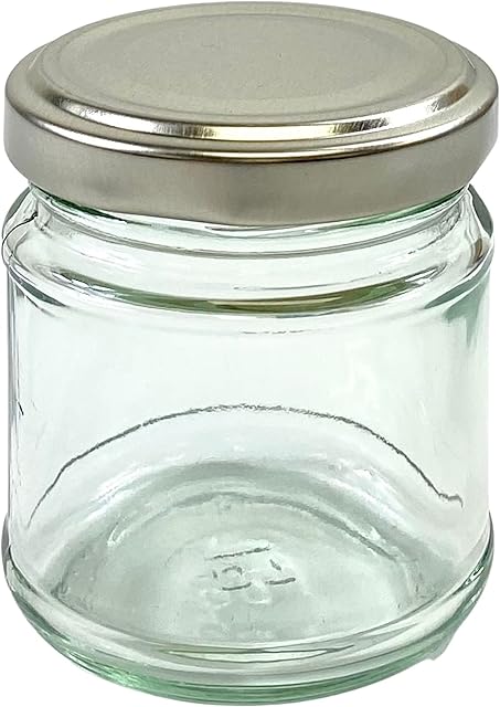 Nutley's 24 Small Glass Jam Chutney Marmalade Jars 100ml 3.3oz silver