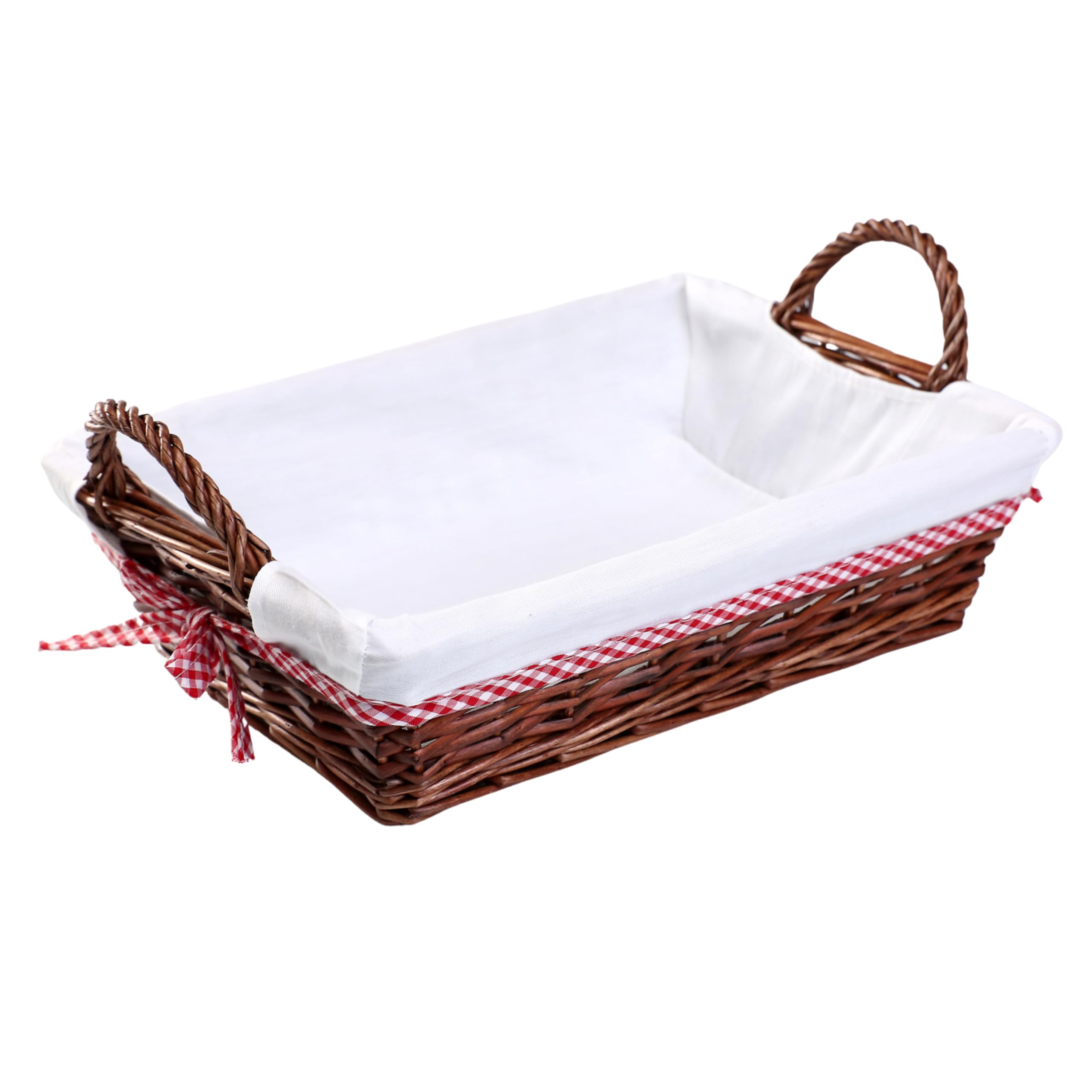 woodluv Storage Baskets Willow, Basket to make hamper, Handmade Woven Organizer Basket, Hamper basket Storage Basket for shelves, 27x38 cm - Rectangular