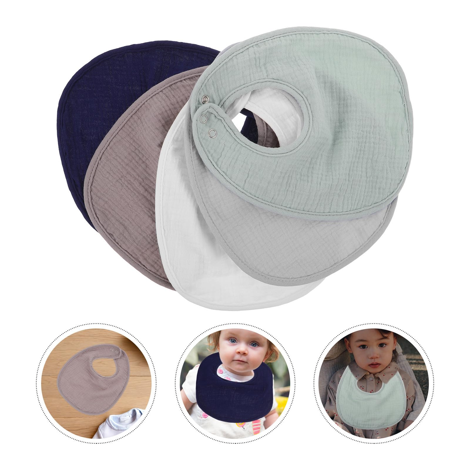 Bandana Bavaglini in Cotone Morbido Doppio Strato 10 Pezzi per Neonati Ideali per Pasti e Uscite
