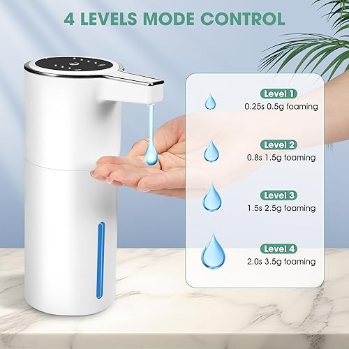 Miniatura 5 de Dispensador automático de jabón líquido sin contacto, paquete de 2 dispensadores de lavado de manos con sensor inteligente de 13.5 onzas, recargable