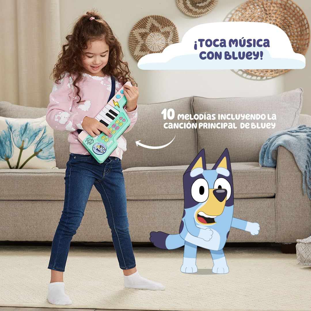 Bluey - Pack de Juguetes Electrónicos: Teléfono Interactivo + Teclado Musical. Juguetes Educativos para Niños a partir de 2 Años.