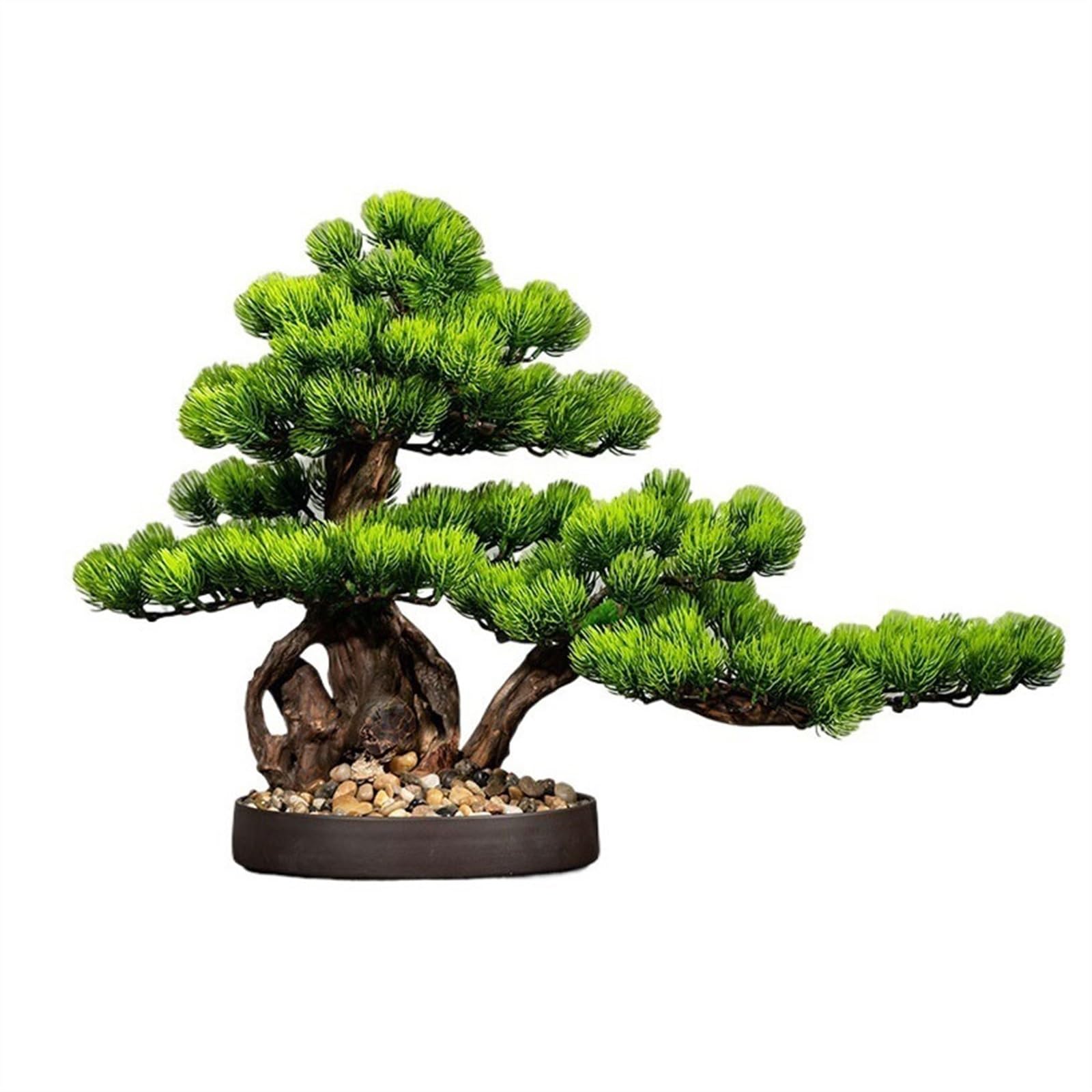 IUokLU Artificial Bonsai Tree Interior Decoration Pine Bonsai Ornaments Living Room Simulation Greenery Hotel Office Entrance Fake Tree Landscaping Artificial Tree
