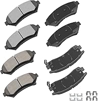 Vista 18 de cciyu D1094 D1100 Kit de pastillas de freno de cerámica delanteras y traseras, 8 piezas para Nissan Frontier 2005-2018, 2005-2015 para Nissan