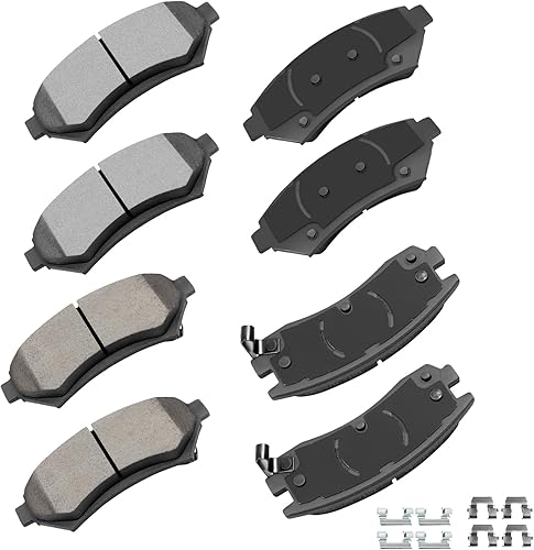 Miniatura 18 de cciyu D1094 D1100 Kit de pastillas de freno de cerámica delanteras y traseras, 8 piezas para Nissan Frontier 2005-2018, 2005-2015 para Nissan