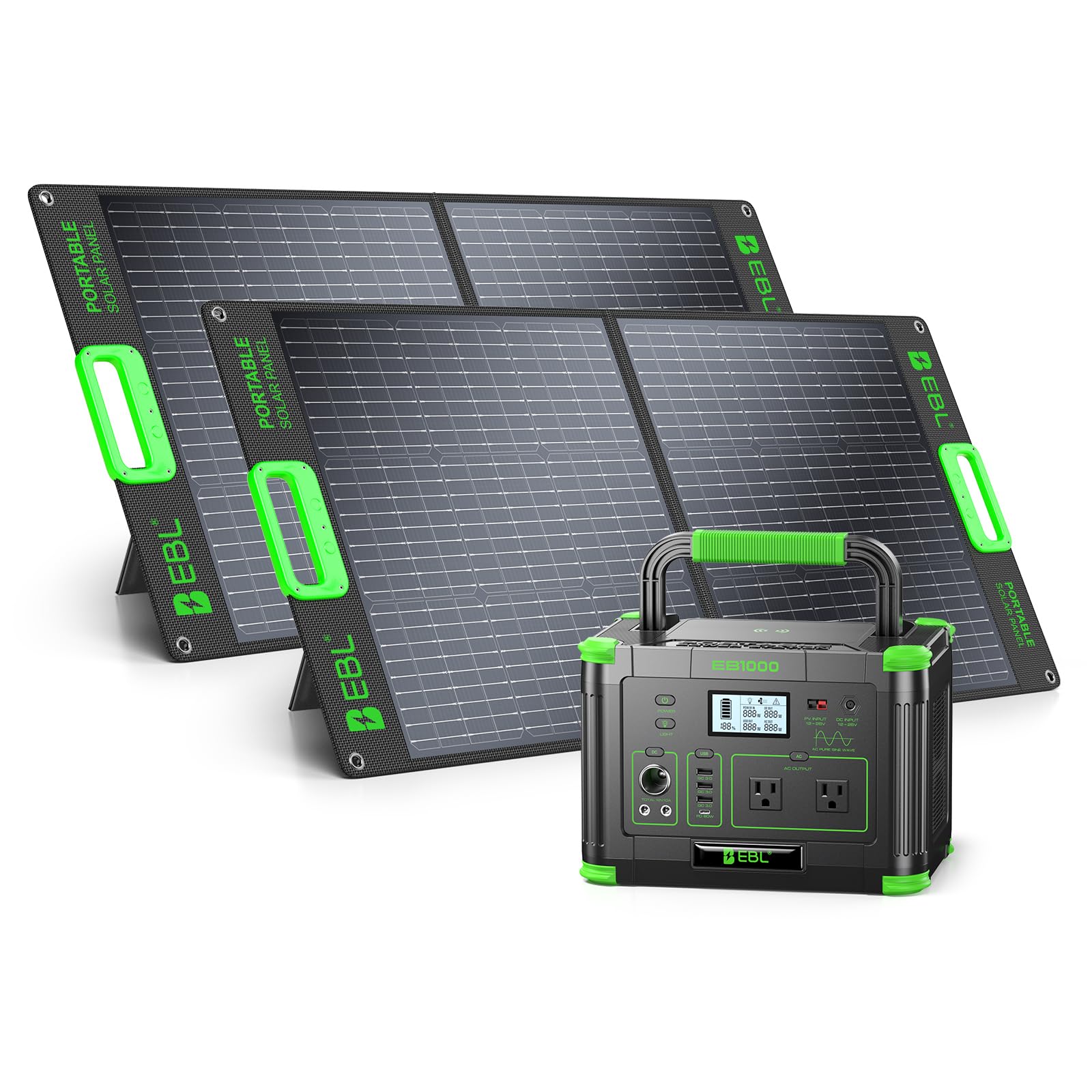 Amazon.com : EBL 1000W Portable Power Station With 2x 100W Solar