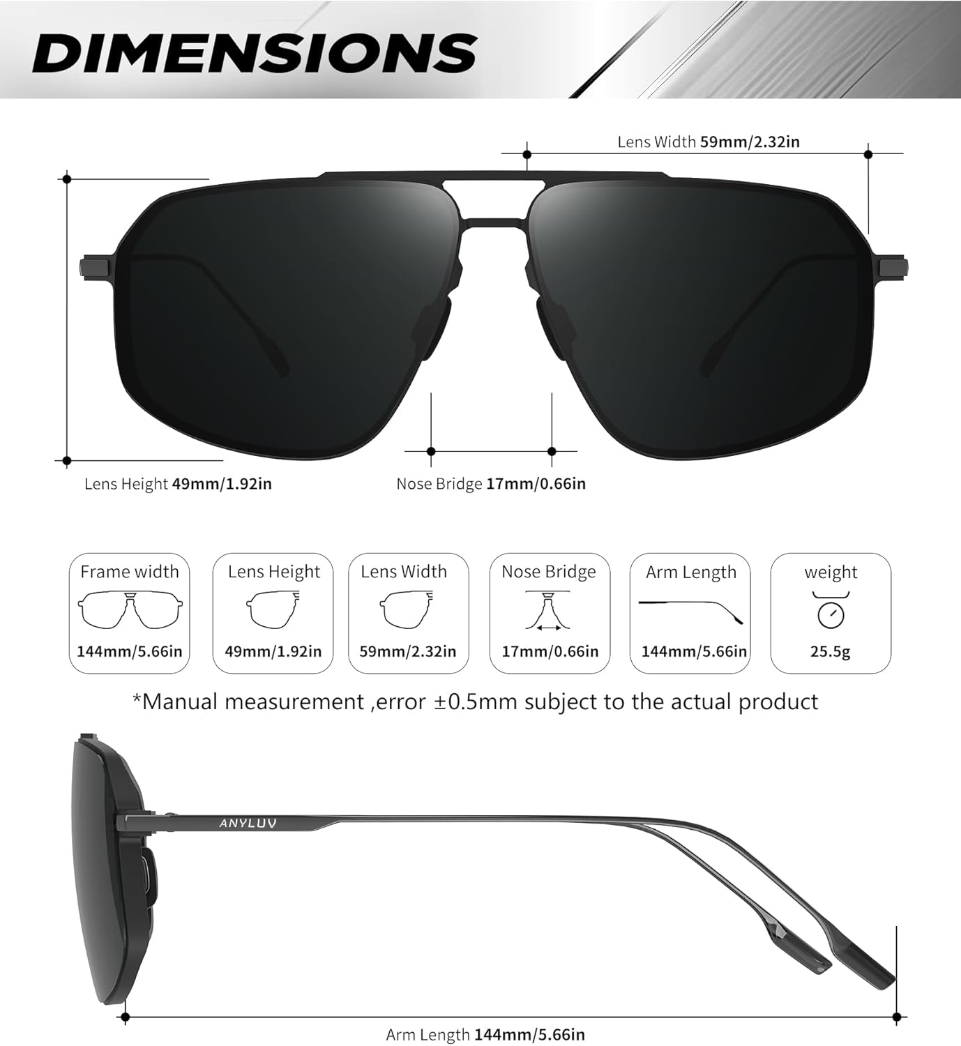 ANYLUV Polarized Sunglasses Men Aviator Mens Sunglasses, Pilot Sun Glasses Mens Womens UV400 Protection for Driving Fishing - Image 5