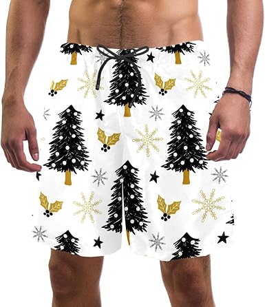 Vcedizo Pantaloncini da bagno da uomo con fodera in rete Albero fiocco di  neve Quick Dry Beach Surf Trunks Large, multicolore, M/L : Amazon.it:  Abbigliamento