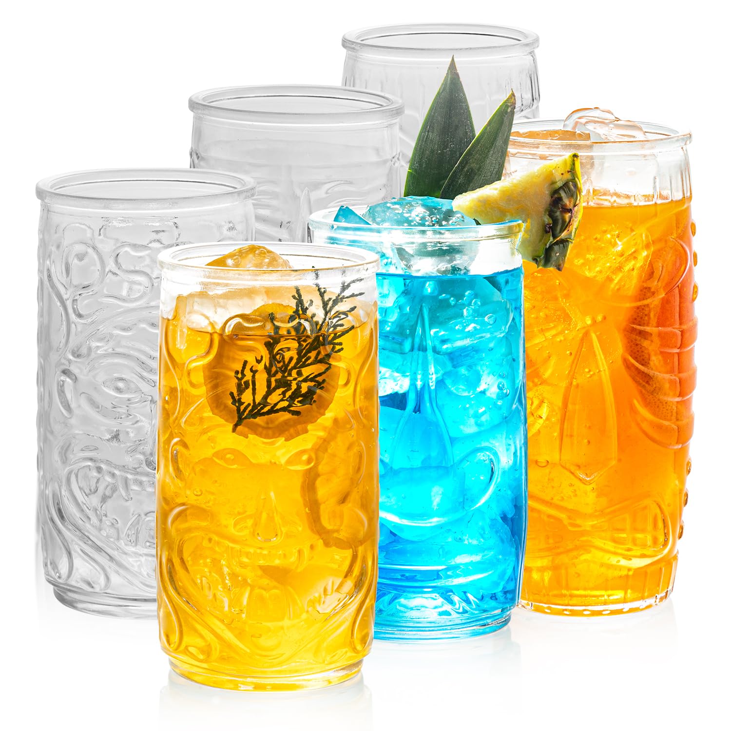 Vasos tiki grandes para servir té helado y combinados tropicales en reuniones familiares