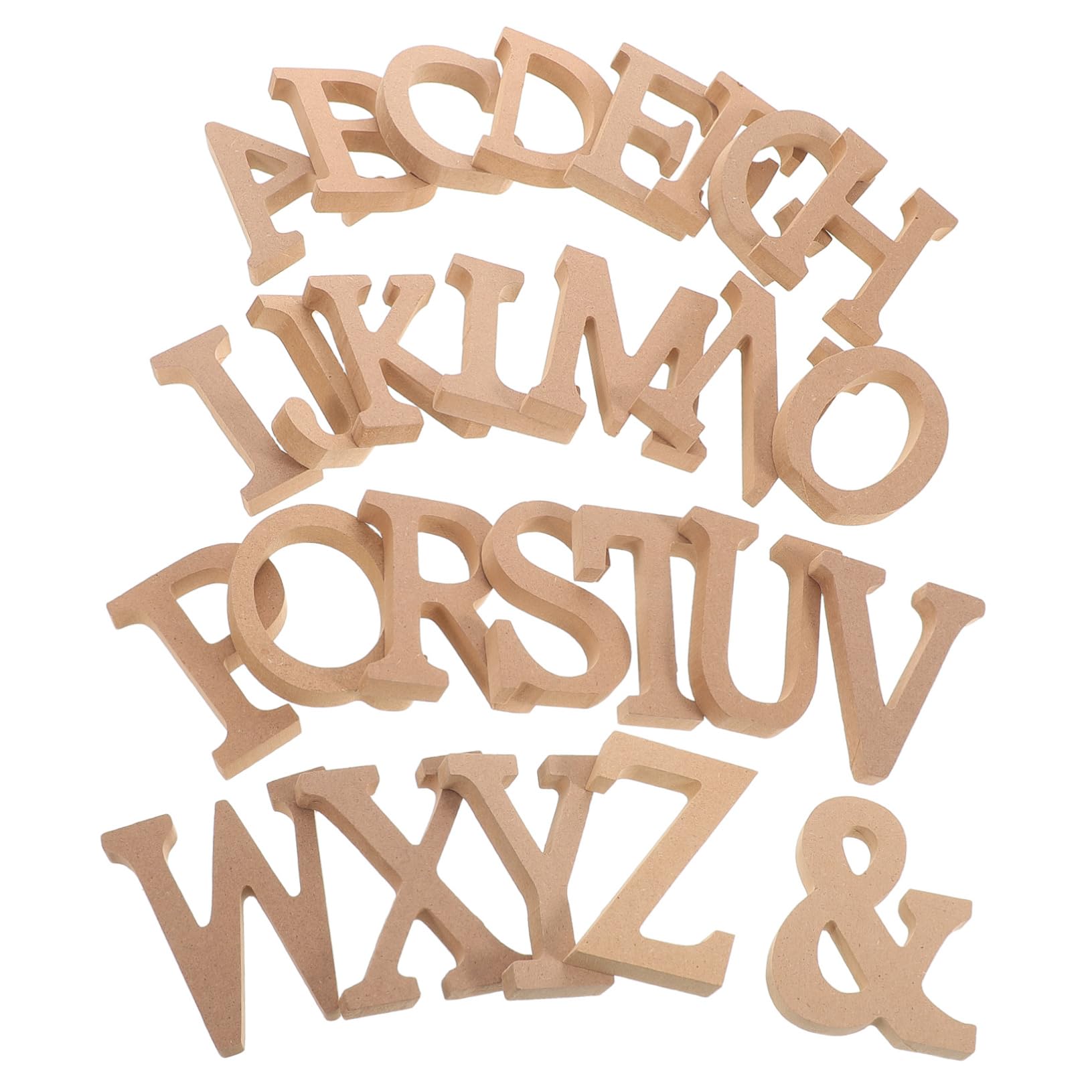 JUMPLAWN 1set Rustic Wooden Letter Blocks for Crafts Unfinished Alphabet Cutouts for Home Decor Wedding Photography Nursery Wall Art Letters Symbols