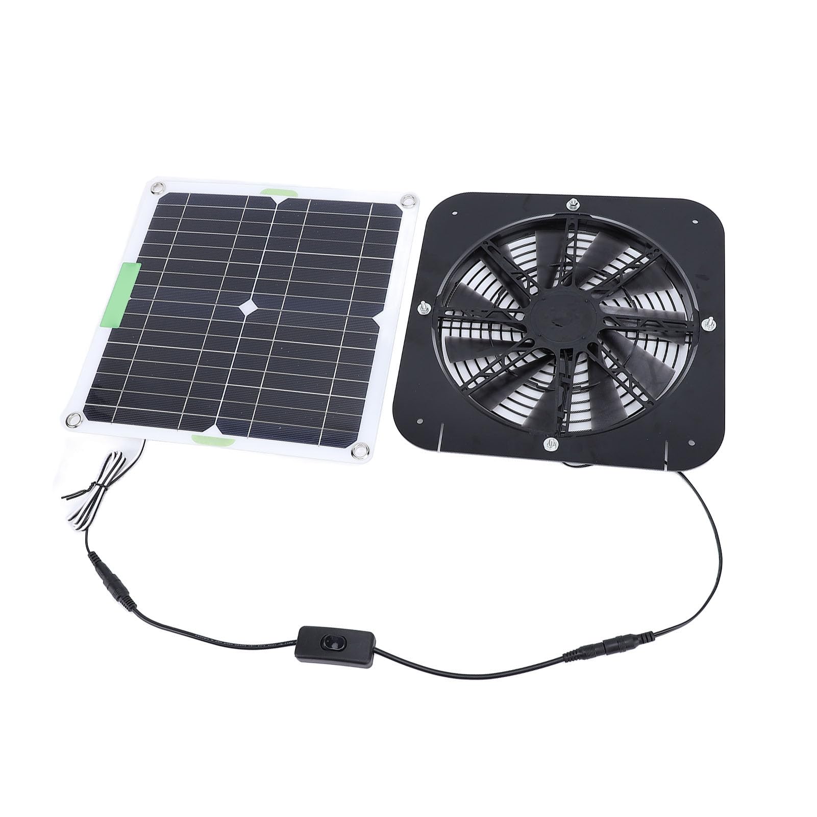 Jeffergarden Wentylator Solarny na Poddaszu, Krzem Monokrystaliczny o Mocy 100 W, Wysokowydajna Wentylacja do Szklarni i Domów dla Zwierząt
