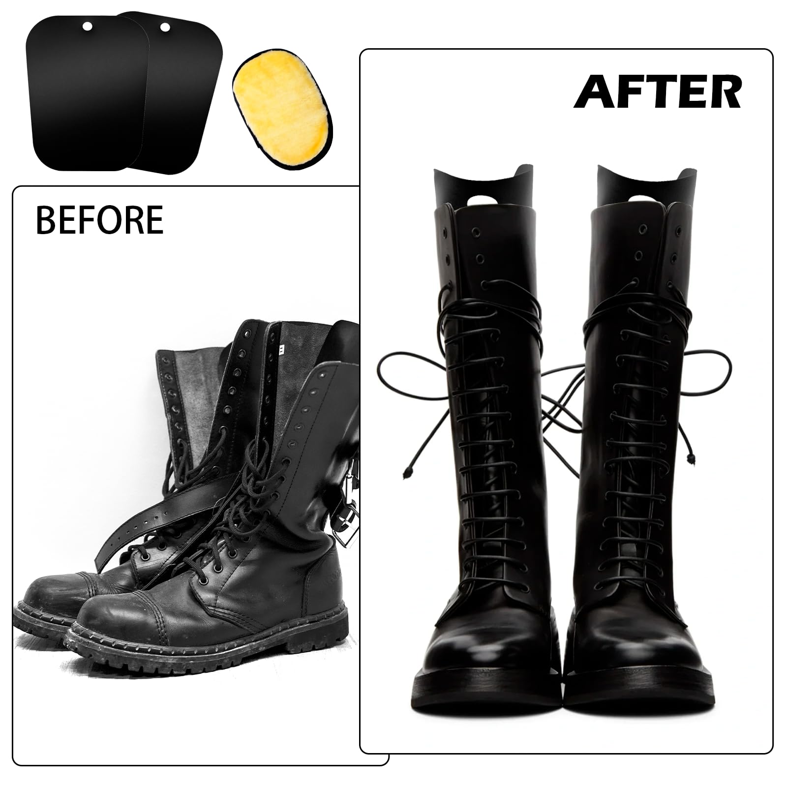 10 tensores de botas de plástico para mujer, insertos de forma de botas altas, insertos negros en forma de botas, soporte para botas para hombre y mujer
