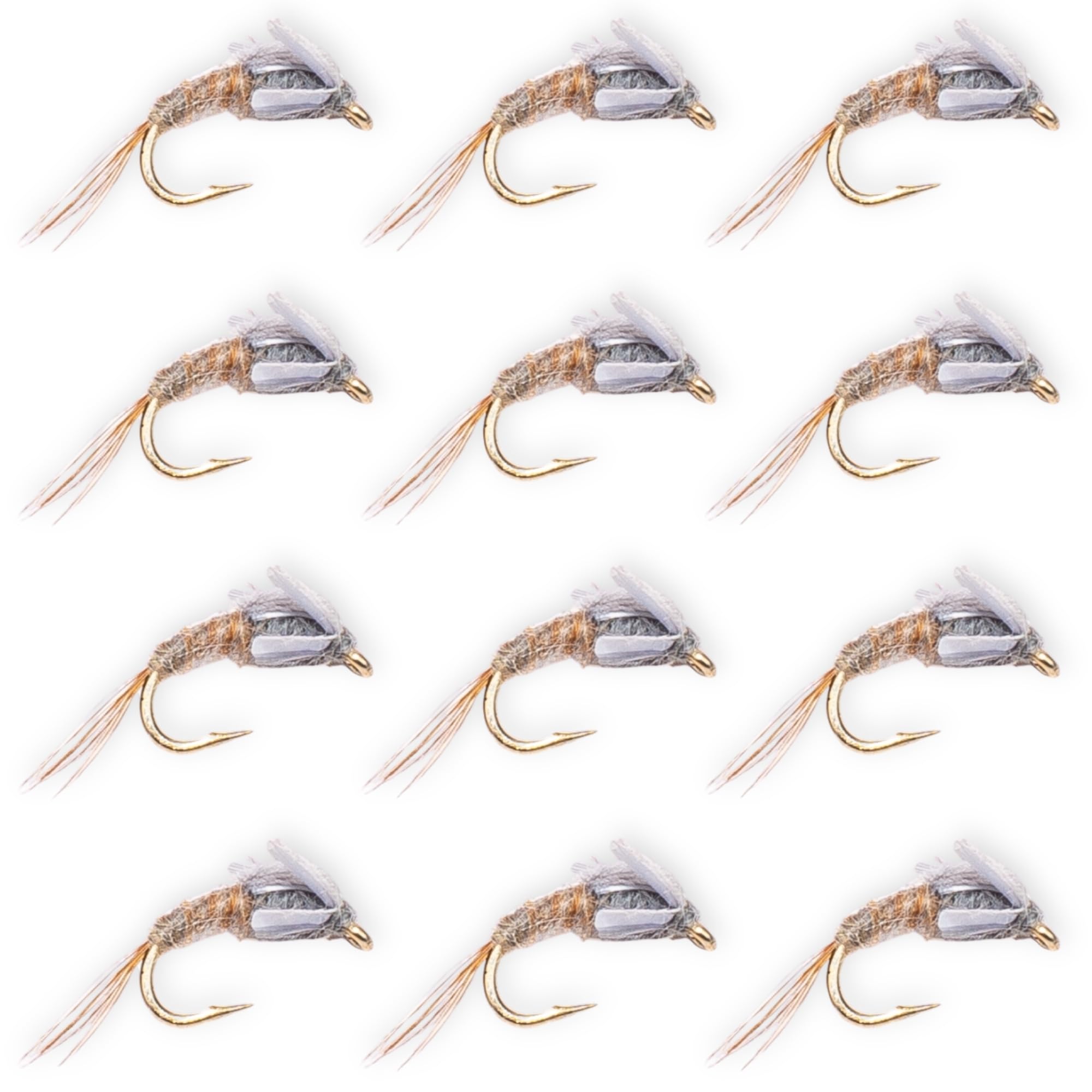 BWO EMERGER 12 Pack - Hand Tied Trout Flies for Fly Fishing - Realistic Blue Winged Olive Emerger Pattern for Rivers, Creeks & Streams - Premium Subsurface Trout Fly Set