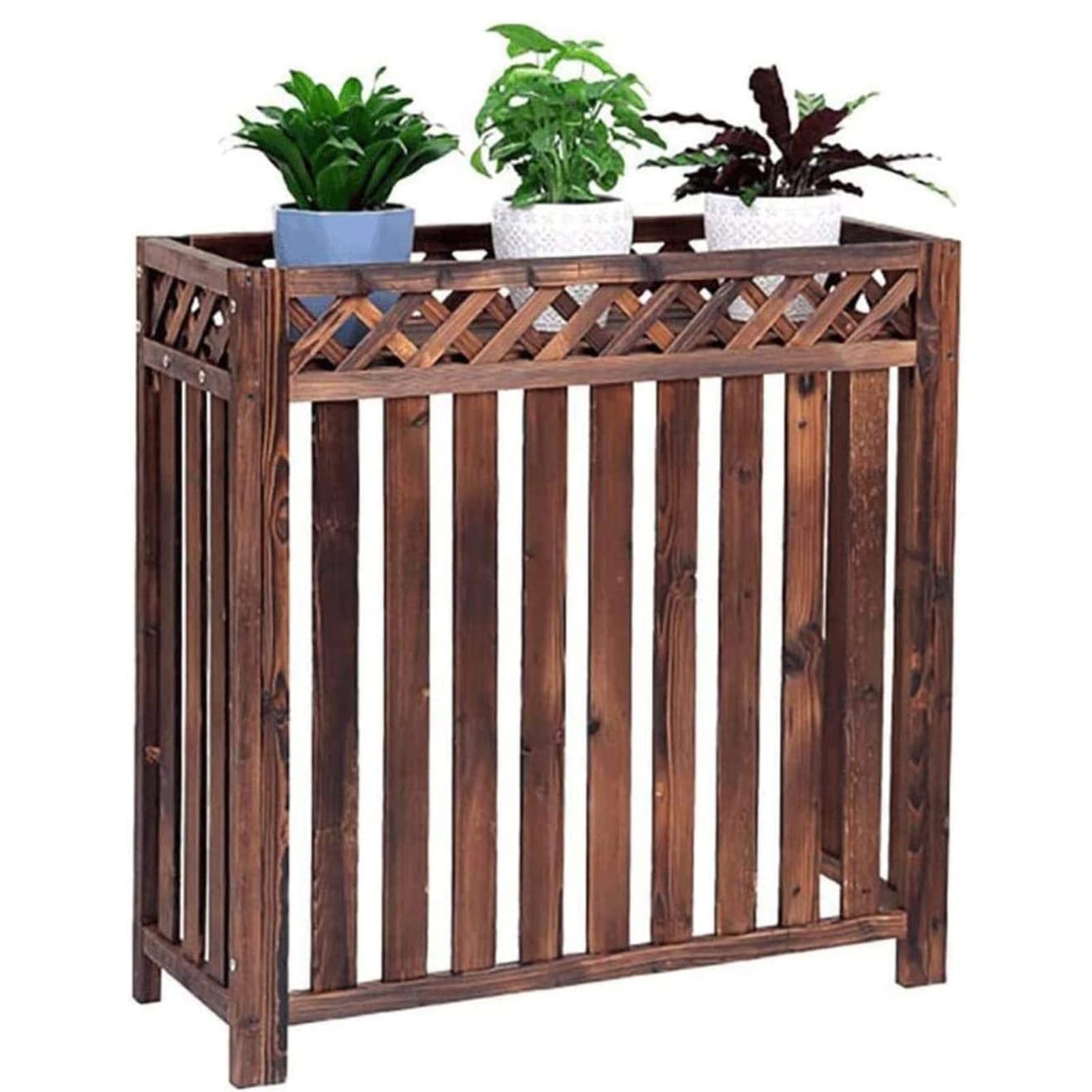 Air Conditioner Cover Deksel voor Airconditioning,Houten Airco Cover Outdoor, Massief Houten Airconditioner Bloemenstandaard Voor Tuin Patio Balkon Decor Opslag, Weergave En Decoratie Van Bloem