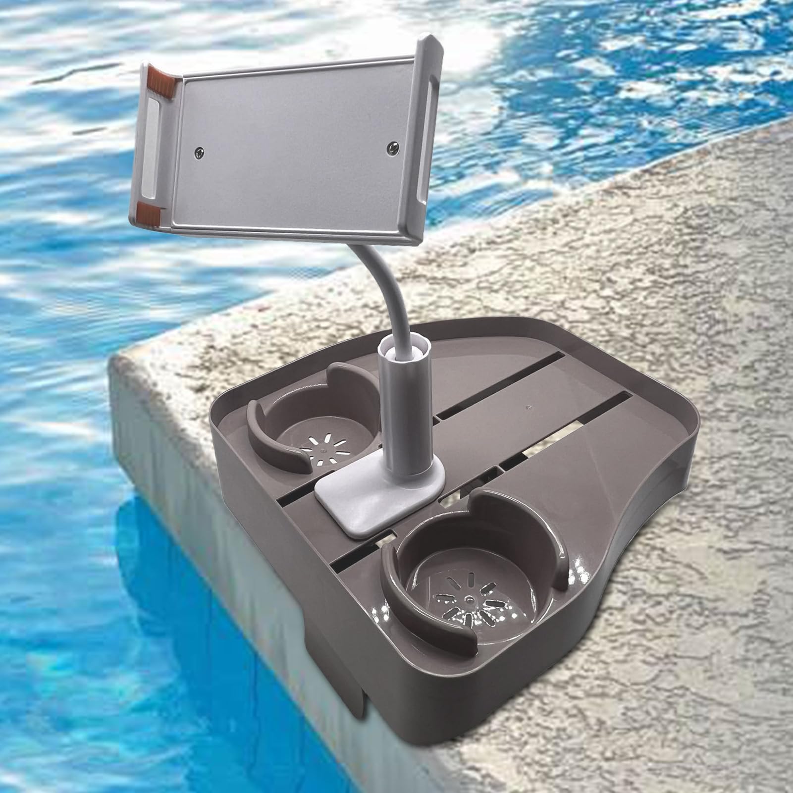 Bandeja de teléfono impermeable para piscina, bandeja de baño, antideslizante, soporte de spa, base estable para playa, balcón, baño, ideal para relajación y comodidad
