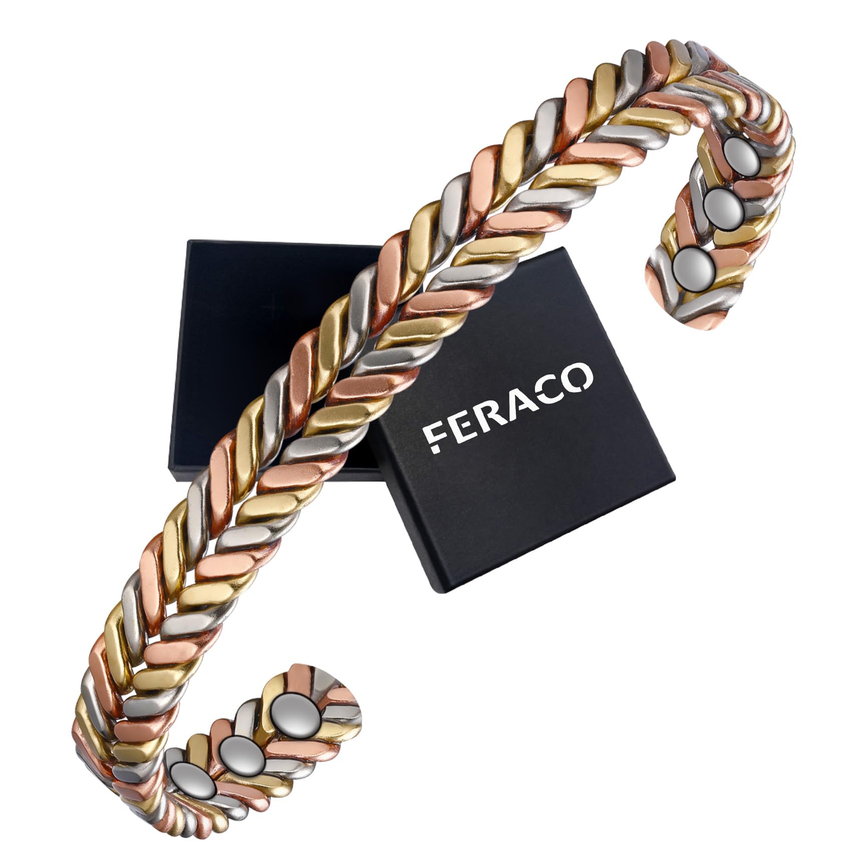 Feraco Tricolor Braided Cuff for Women