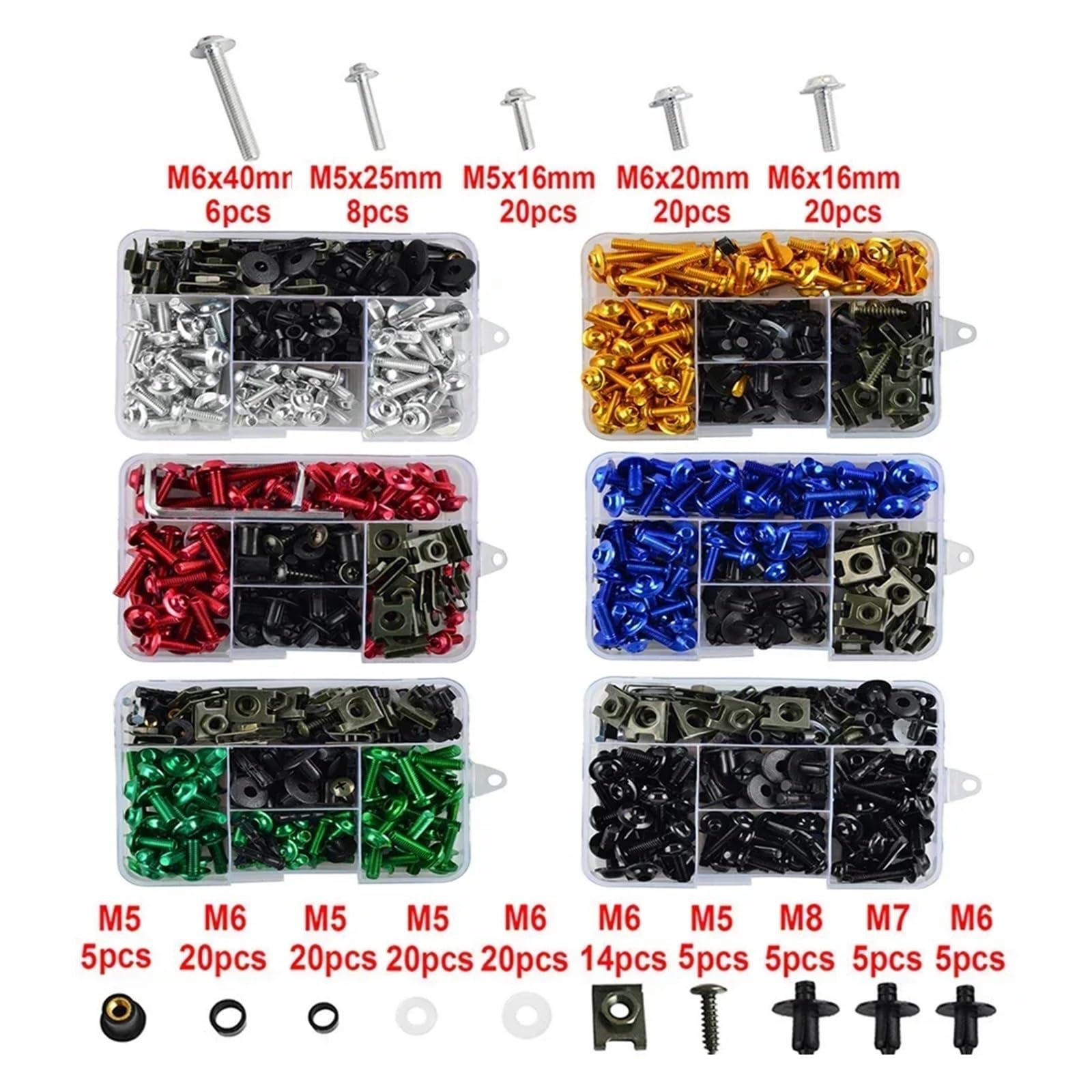 Motorrad Verkleidungsschrauben Für YZF R1 R3 R6 R6S R25 FZ1 FZ6 FZ8 Motorradzubehör Aluminium Verkleidung Schrauben Schrauben Kit Mutter Clips