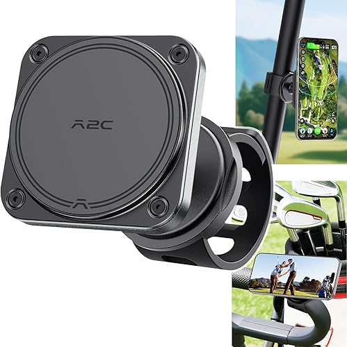 A2C Carrito de golf 2 en 1 y soporte magnético para teléfono fuerte fijación magnética y banda de silicona segura Compatible con MagSafe iPhone