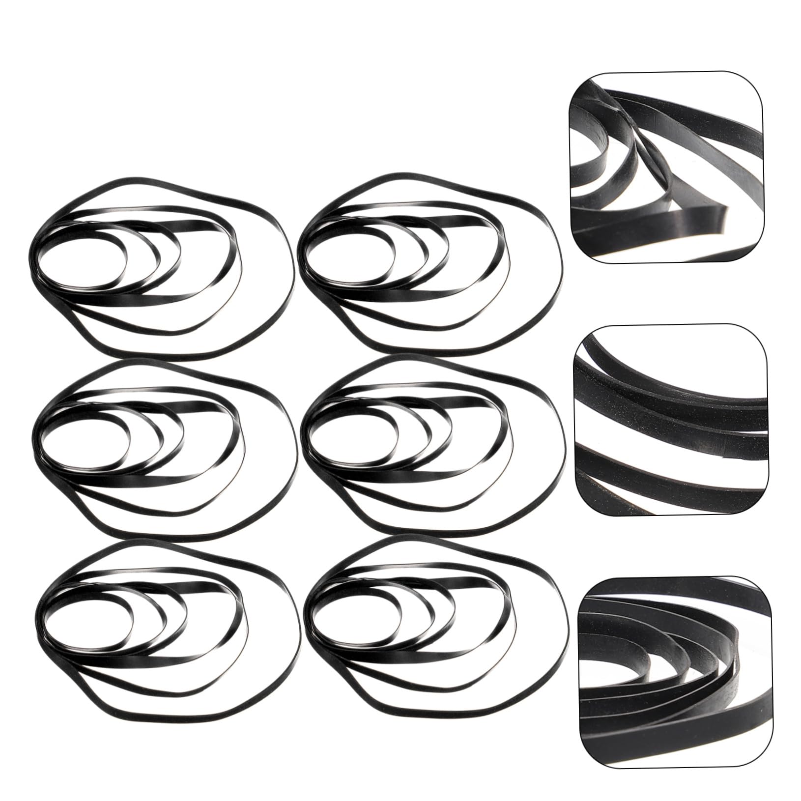 DOITOOL Cinghie per Registratore di Cassette in Gomma Resistenti All'usura a Basso Rumore Nero 50 Pezzi per Riparazione e Manutenzione