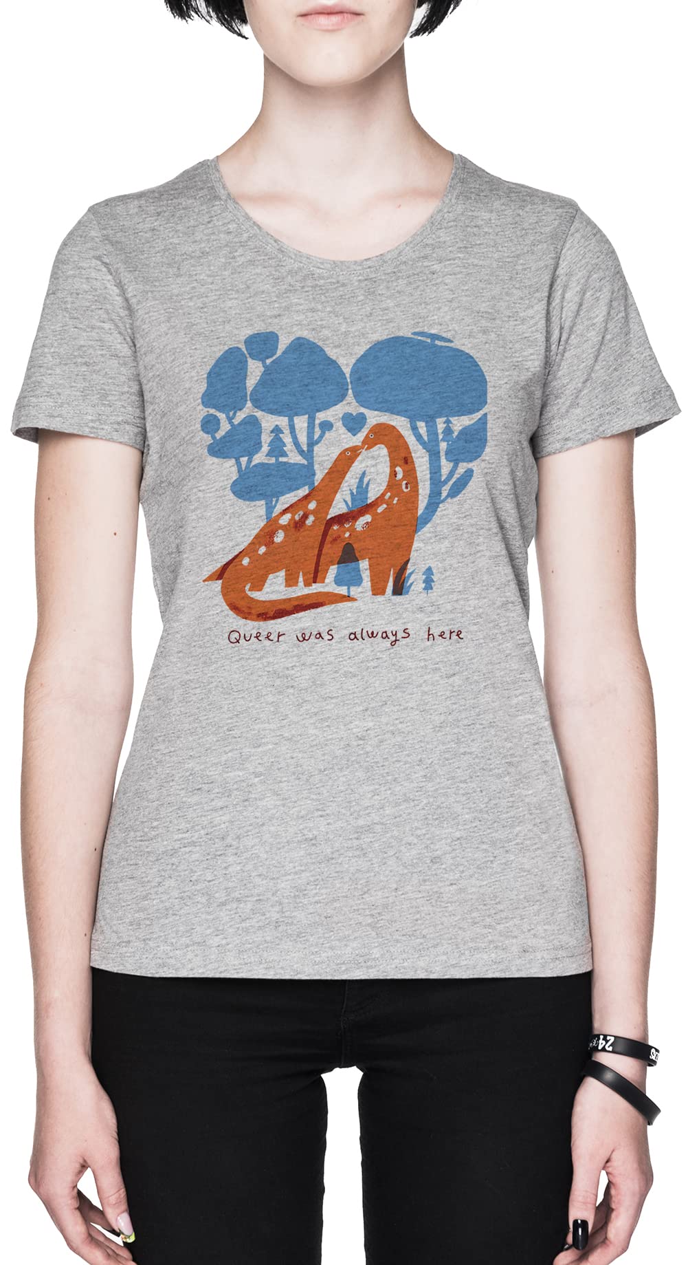 Queer Zawsze Tu Był Lgbt Pride Szara koszulka damska Tee Grey Women's T-shirt Tee