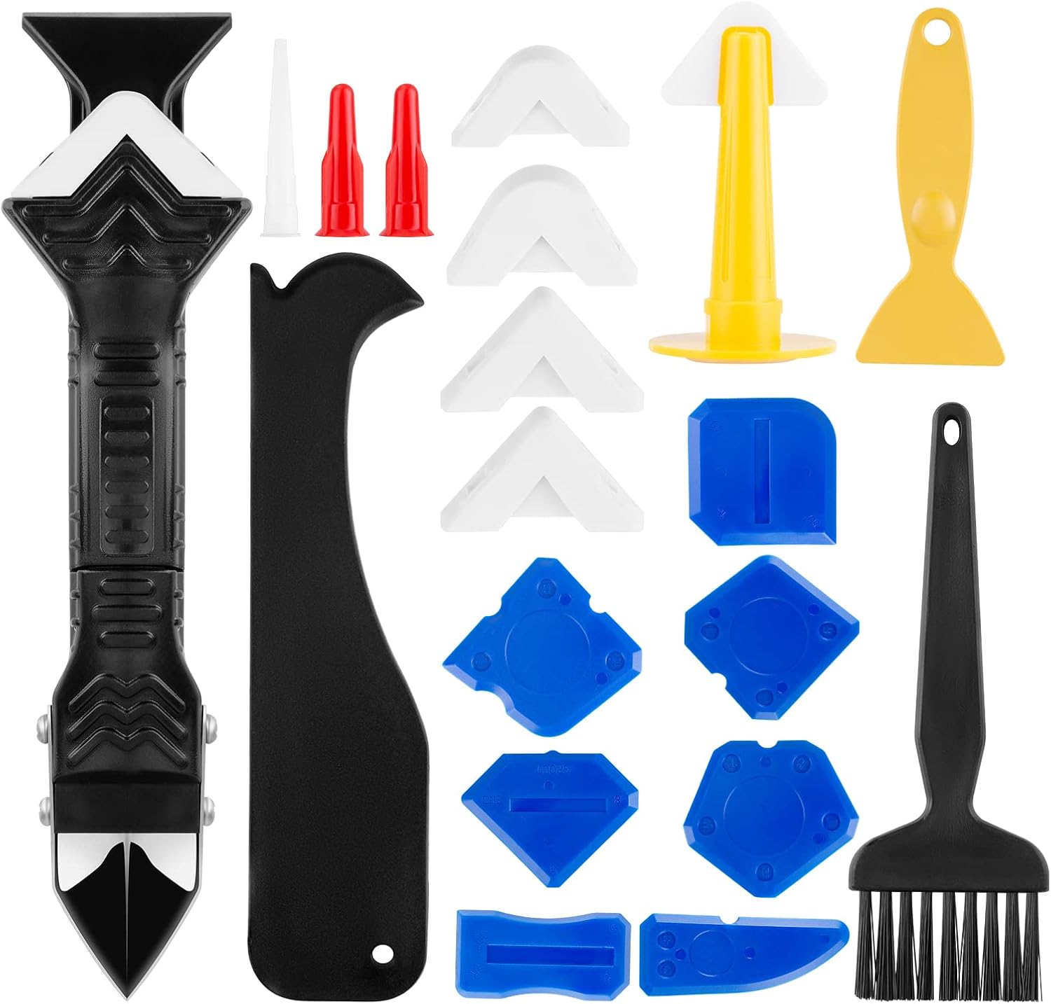 5-in-1 Silicone Caulk & Grout Finishing Tool Kit - Scraper, Cleaner, Remover Set