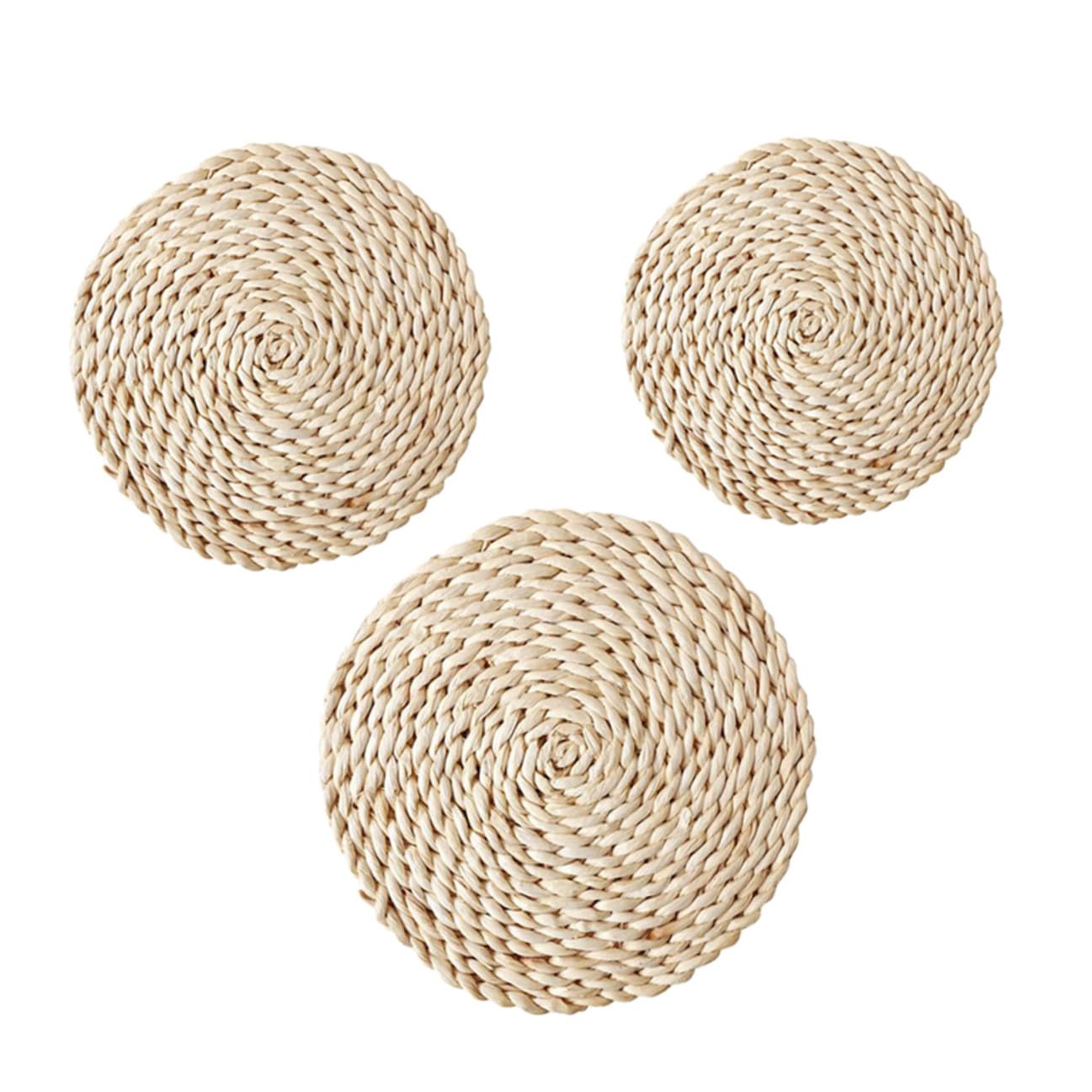 Lot de 8 sets de table paille antidérapants et isolants pour tasses et assiettes