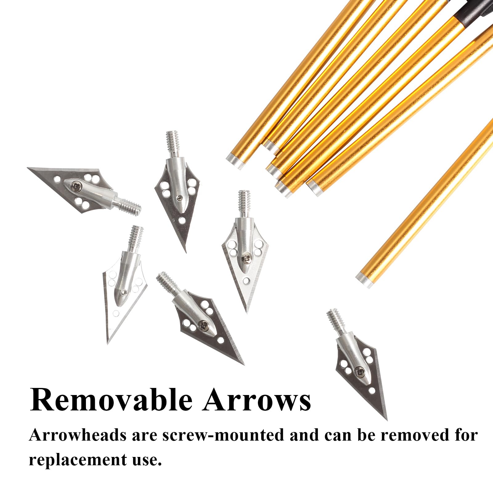 12 Pack Crossbow Replacement Arrows - 6.5 Inch Aluminum Bolts For Pistol Crossbows