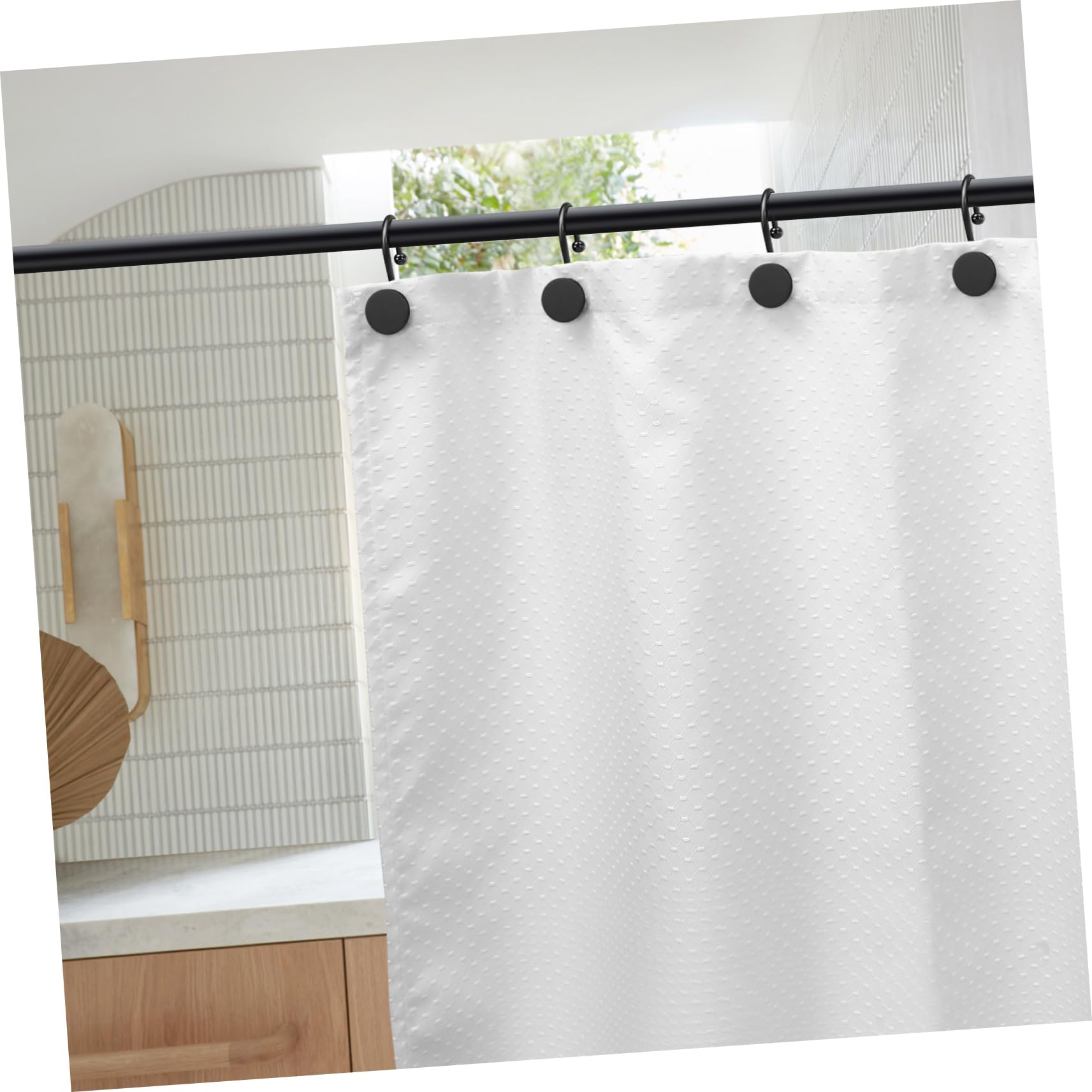 balacoo 12pezzi Ganci per Tende da Doccia in Ferro unità Neri Superficie Liscia per Facile Scorrimento Adatti Maggior Parte delle Aste Standard per Tende da Bagno
