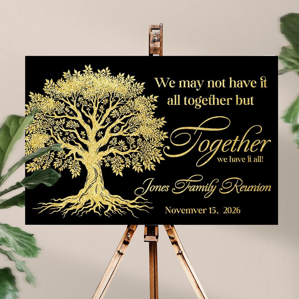 Personalized Family Reunion Welcome Sign, Family Gathering Garden Decorations Waterproof and Double-Sided Printing Options, Option Stand To Suit Your Garden #1