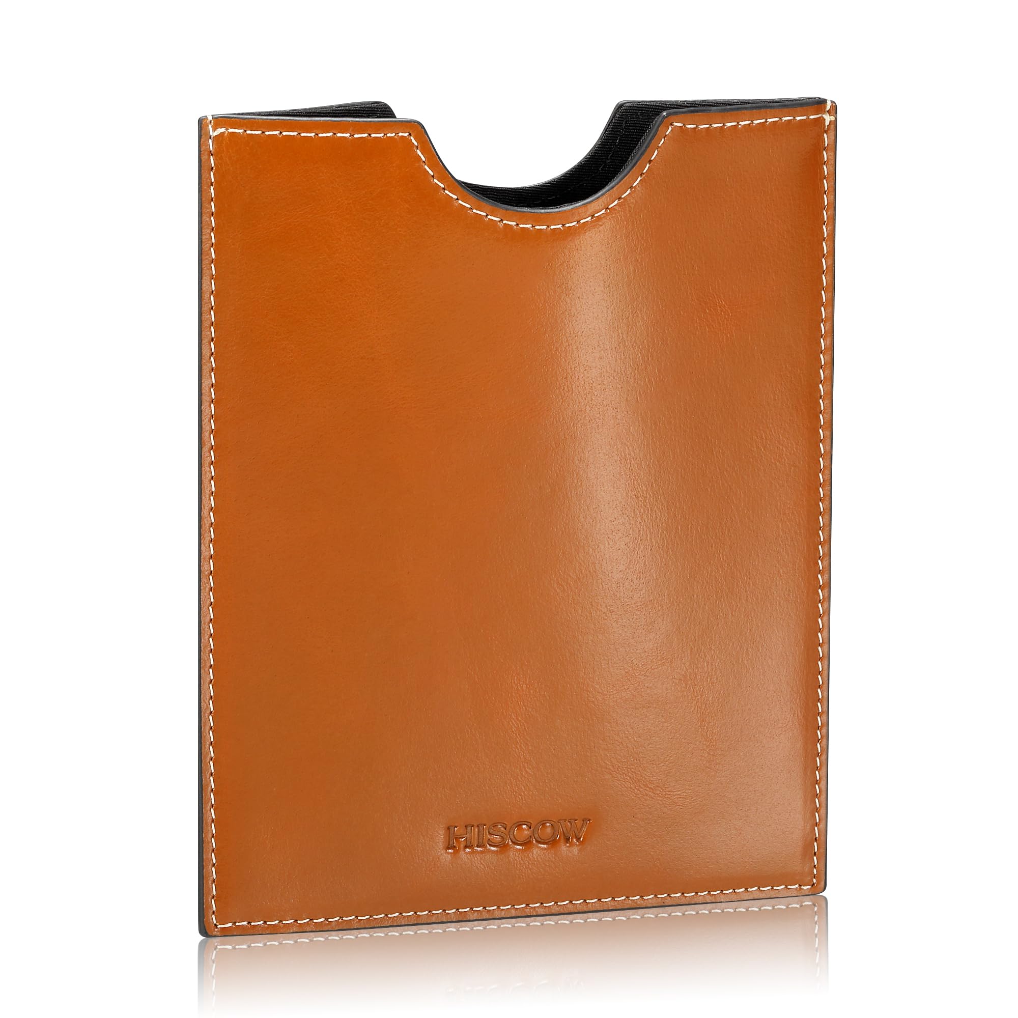 HISCOW Minimalist Passport Sleeve - Italian Calfskin (Antiqued Brown)