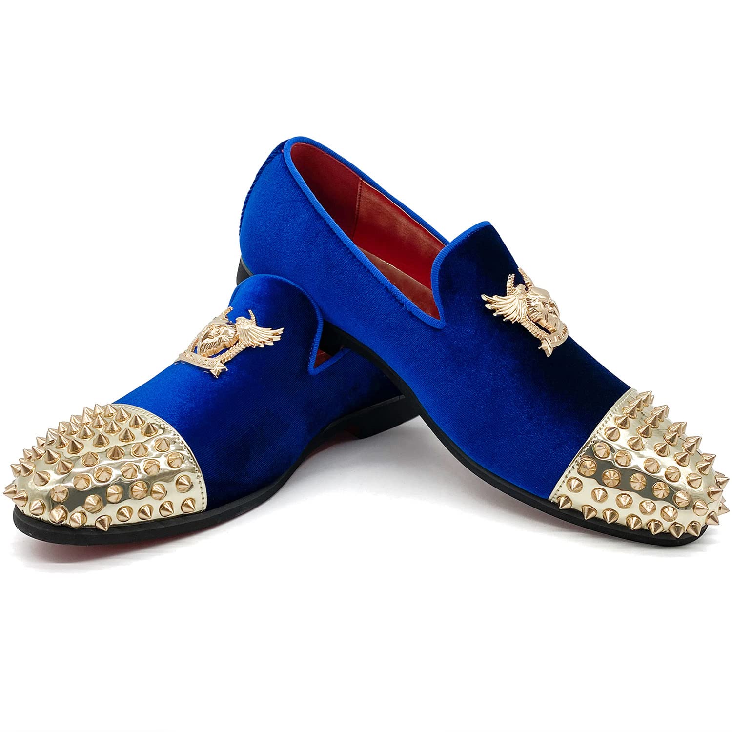 youxiaoyou Men's Loafers Vintage Slip on Suede Dress Shoes Velvet Dress Loafers Size 7-13