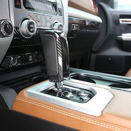 Miniatura 5 de Pegatinas de cubierta de cabeza de pomo de palanca de cambios de automóvil de ABS para Toyota Tundra 2007 2008 2009 2010 2011 2012 2013 2014+ 2021