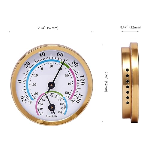 Miniatura 2 de Mini termómetro de interior higrómetro analógico 2 en 1 medidor de temperatura y humedad para el hogar, habitación, al aire libre, oficinas,