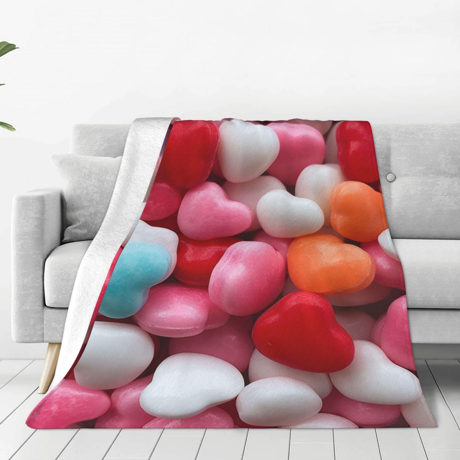 Couverture micro polaire ultra douce Heart Candy 127x101 cm