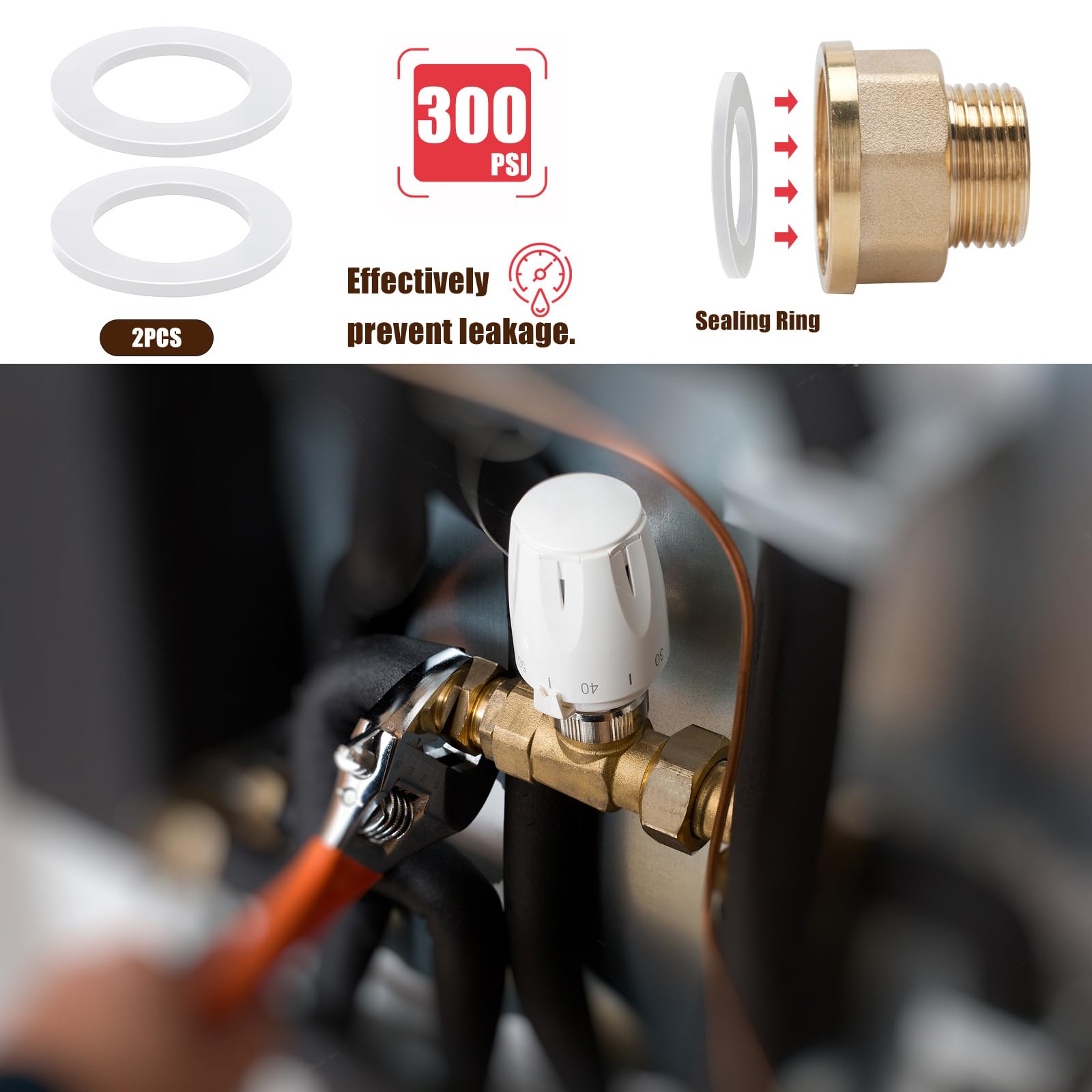Noosverl 2-pack messing AG/IG verloopadapter 1/8 inch mannelijk naar 1/2 inch vrouwelijke draad | duurzame pijpverbinding converter met rubberen afdichting voor water/gas/vloeibare systemen