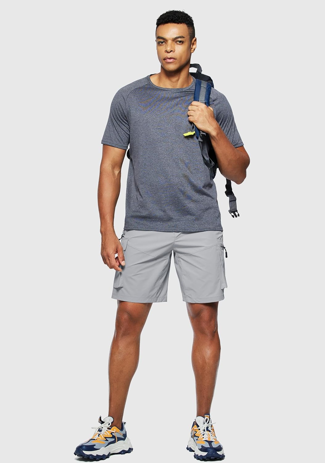 Pudolla Men's Hiking Cargo Shorts Quick Dry Outdoor Travel Shorts for Men with Multi Pocket for Fishing Camping Casual
