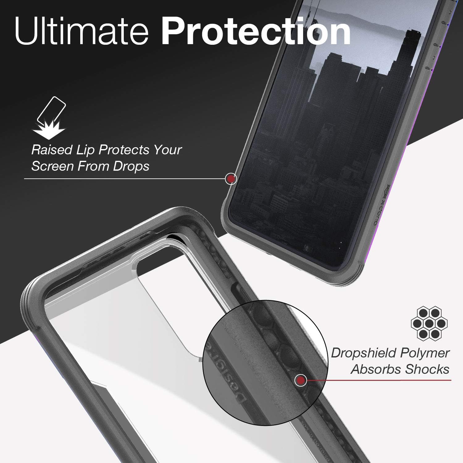 X-Doria Raptic Shield, Samsung Galaxy S20 Plus (Formerly Shield) - Military Grade Drop Tested, Anodized Aluminum, TPU, and Polycarbonate Protective Case, Samsung Galaxy S20 Plus, Iridescent